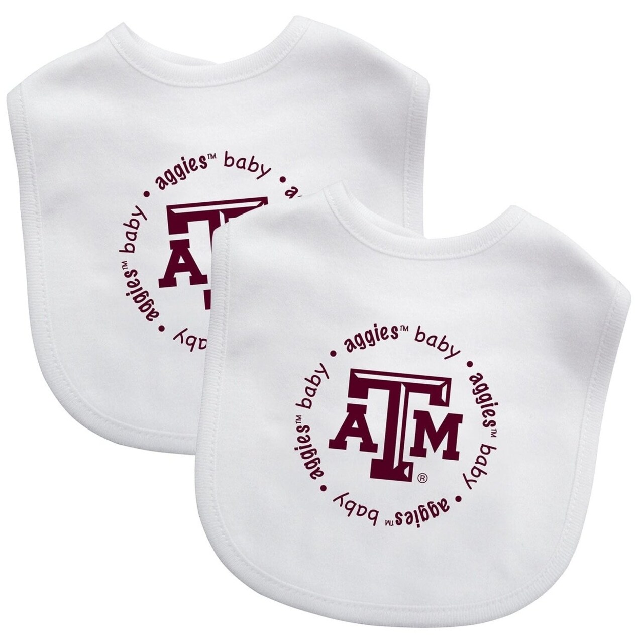 Texas Aandm Aggies Baby Bibs 2-Pack Cotton Embroidered Infant Accessories